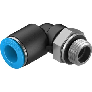 Festo Nickel Plated Brass Pneumatic Fitting Male G 1/4 Thread to 6mm Push-In Tube Connection QSL-G1/4-6