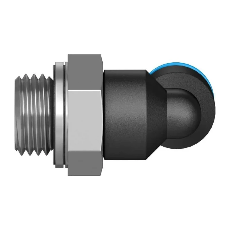 Festo Nickel Plated Brass Pneumatic Fitting Male G 1/4 Thread to 6mm Push-In Tube Connection QSL-G1/4-6