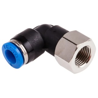 Festo Nickel Plated Brass Pneumatic Fitting Female G 1/8 Thread to 6mm Push-in QSLF-1/8-6-B