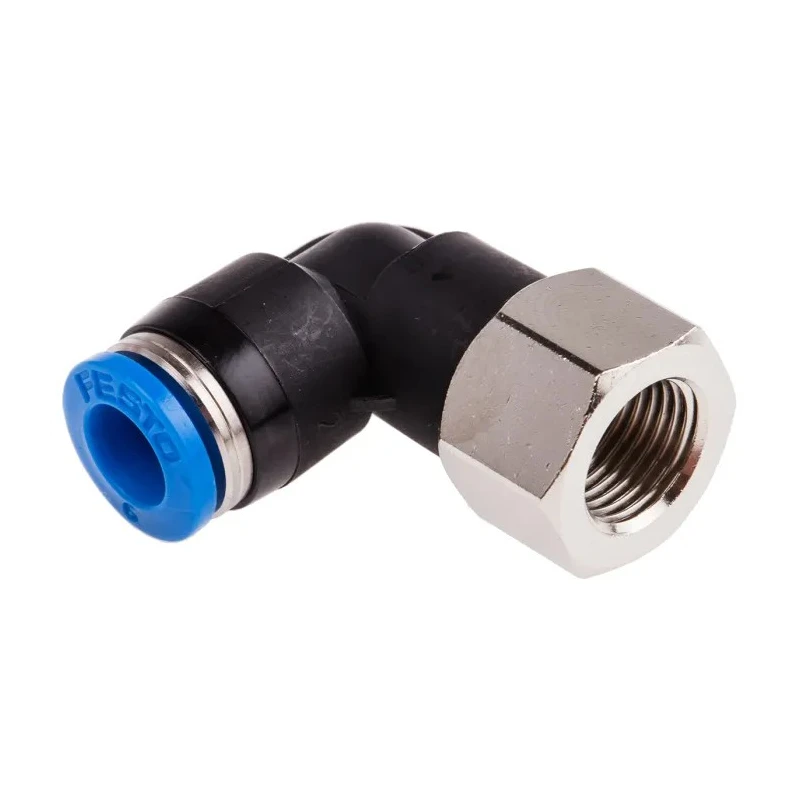Festo Nickel Plated Brass Pneumatic Fitting Female G 1/8 Thread to 6mm Push-in QSLF-1/8-6-B