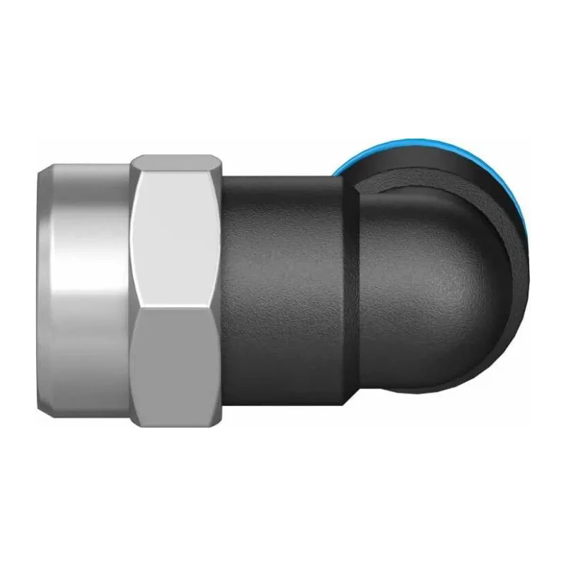 Festo Nickel Plated Brass Pneumatic Fitting Female G 1/8 Thread to 6mm Push-in QSLF-1/8-6-B