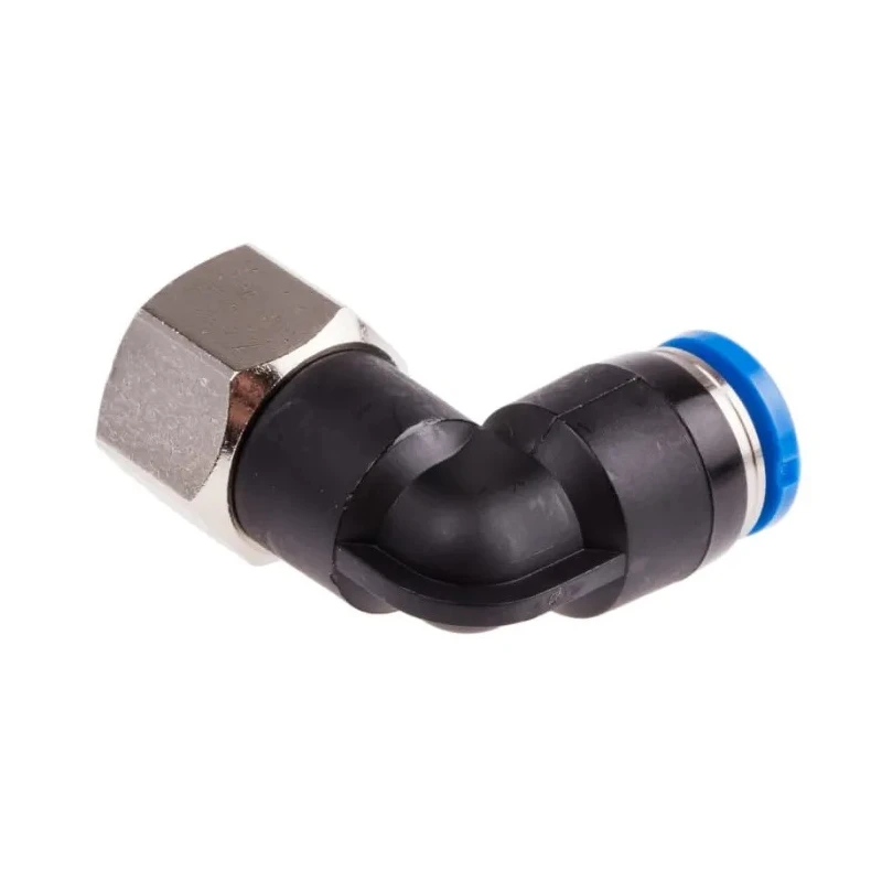 Festo Nickel Plated Brass Pneumatic Fitting Female G 1/8 Thread to 6mm Push-in QSLF-1/8-6-B