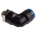 Festo Nickel Plated Brass Pneumatic Fitting Male G 1/4 Thread, 12mm Push-in Tube, 90° Angle QSL-G1/4-12