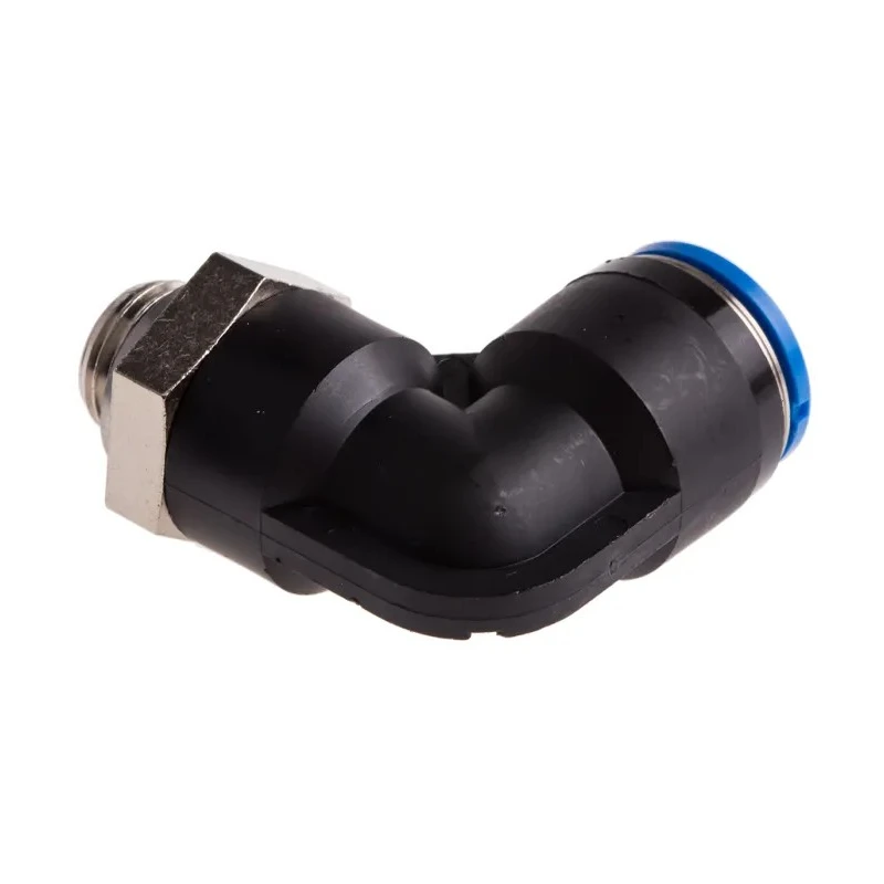 Festo Nickel Plated Brass Pneumatic Fitting Male G 1/4 Thread, 12mm Push-in Tube, 90° Angle QSL-G1/4-12