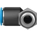 Festo Nickel Plated Brass Pneumatic Fitting Male G 1/4 Thread, 12mm Push-in Tube, 90° Angle QSL-G1/4-12