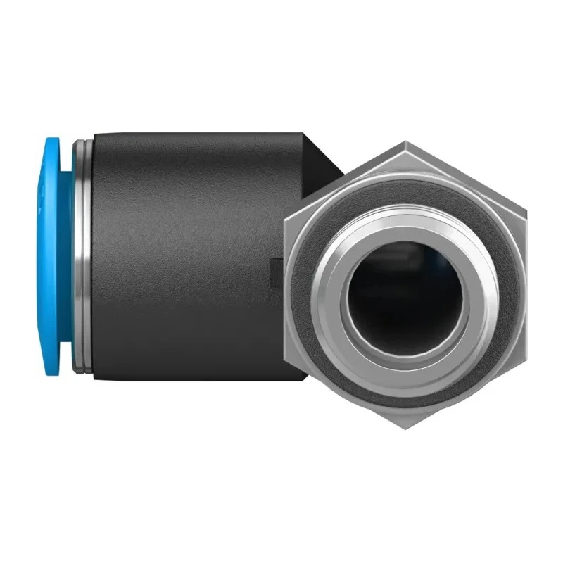 Festo Nickel Plated Brass Pneumatic Fitting Male G 1/4 Thread, 12mm Push-in Tube, 90° Angle QSL-G1/4-12
