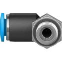 Festo Nickel Plated Brass Pneumatic Fitting, Male, G 1/8 in Thread, 6mm Push-in Tube, QSL-G1/8-6