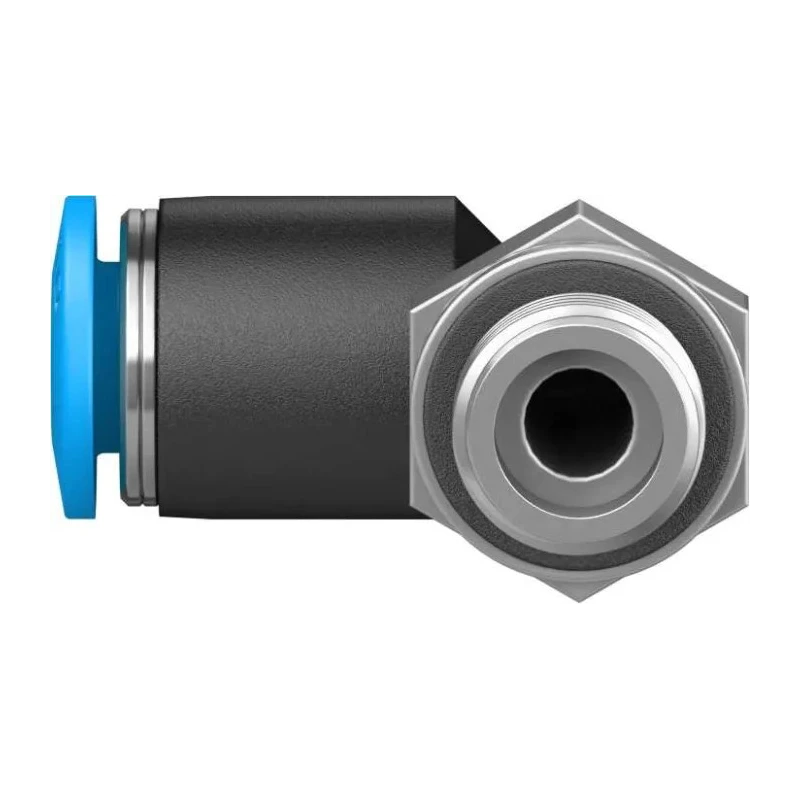 Festo Nickel Plated Brass Pneumatic Fitting, Male, G 1/8 in Thread, 6mm Push-in Tube, QSL-G1/8-6