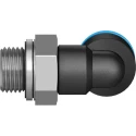 Festo Nickel Plated Brass Pneumatic Fitting, Male, G 1/8 in Thread, 6mm Push-in Tube, QSL-G1/8-6