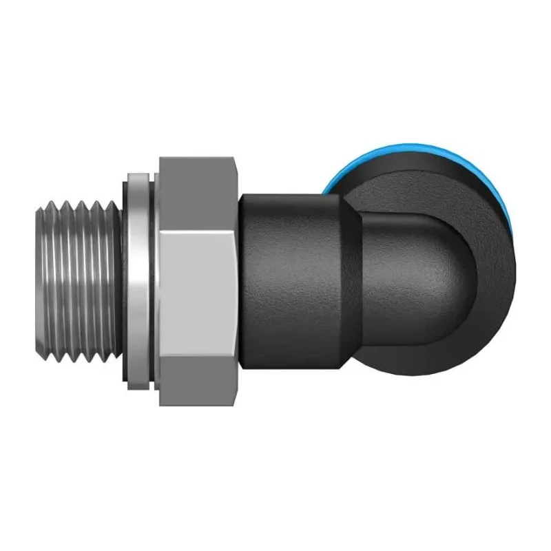 Festo Nickel Plated Brass Pneumatic Fitting, Male, G 1/8 in Thread, 6mm Push-in Tube, QSL-G1/8-6