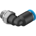 Festo Nickel Plated Brass Pneumatic Fitting, Male, G 1/8 in Thread, 6mm Push-in Tube, QSL-G1/8-6