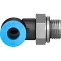Festo Nickel Plated Brass Pneumatic Fitting, Male, G 1/8 in Thread, 6mm Push-in Tube, QSL-G1/8-6