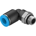 Festo Nickel Plated Brass Pneumatic Fitting Male G 1/8 in Thread to 8mm Push-in Tube 90° Elbow QSL-G1/8-8