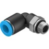 Festo Nickel Plated Brass Pneumatic Fitting Male G 1/8 in Thread to 8mm Push-in Tube 90° Elbow QSL-G1/8-8