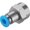 Festo Pneumatic Fitting 6mm Push-in Female 1/4 in G Thread Nickel Plated Brass QSF-1/4-6-B