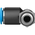 Festo Nickel Plated Brass Pneumatic Fitting Male G 1/8 in Thread to 8mm Push-in Tube 90° Elbow QSL-G1/8-8