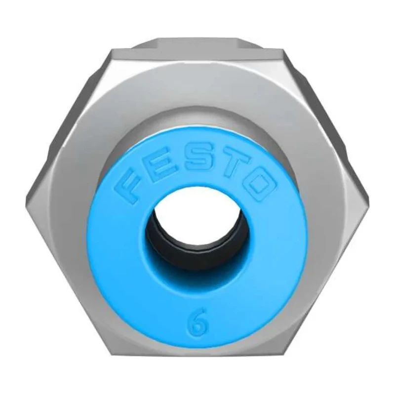Festo Pneumatic Fitting 6mm Push-in Female 1/4 in G Thread Nickel Plated Brass QSF-1/4-6-B