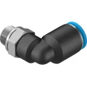 Festo Nickel Plated Brass Pneumatic Fitting Male G 1/8 in Thread to 8mm Push-in Tube 90° Elbow QSL-G1/8-8