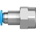 Festo Pneumatic Fitting 6mm Push-in Female 1/4 in G Thread Nickel Plated Brass QSF-1/4-6-B
