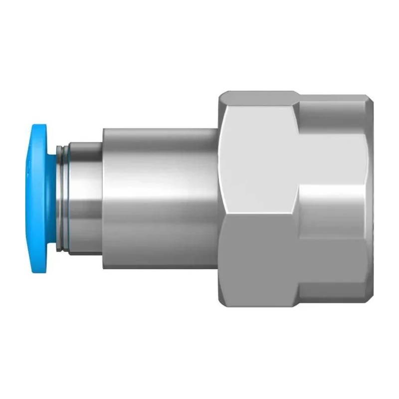 Festo Pneumatic Fitting 6mm Push-in Female 1/4 in G Thread Nickel Plated Brass QSF-1/4-6-B