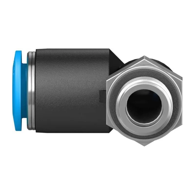 Festo Nickel Plated Brass Pneumatic Fitting Male G 1/8 in Thread to 8mm Push-in Tube 90° Elbow QSL-G1/8-8