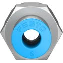 Festo Pneumatic Fitting 6mm Push-in Female 1/4 in G Thread Nickel Plated Brass QSF-1/4-6-B