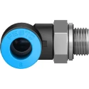 Festo Nickel Plated Brass Pneumatic Fitting Male G 1/8 in Thread to 8mm Push-in Tube 90° Elbow QSL-G1/8-8
