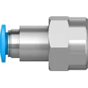 Festo Pneumatic Fitting 6mm Push-in Female 1/4 in G Thread Nickel Plated Brass QSF-1/4-6-B