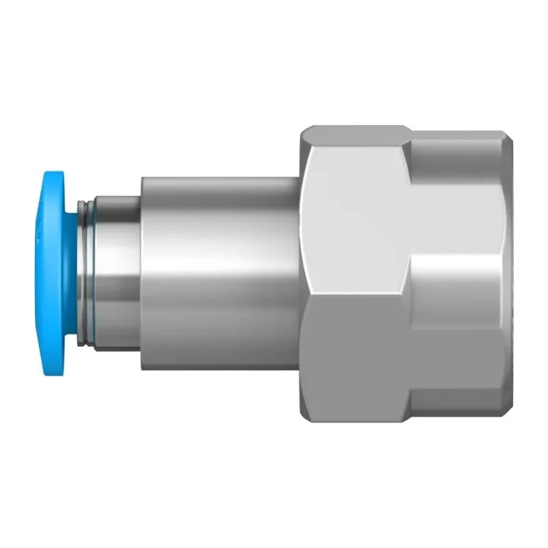 Festo Pneumatic Fitting 6mm Push-in Female 1/4 in G Thread Nickel Plated Brass QSF-1/4-6-B