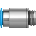 Festo Pneumatic Fitting Push-In 10mm Tube to Male G1/4 Threaded Brass Nickel Finish QS-G1/4-10-I