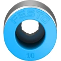 Festo Pneumatic Fitting Push-In 10mm Tube to Male G1/4 Threaded Brass Nickel Finish QS-G1/4-10-I