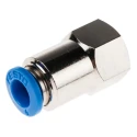Festo Pneumatic Fitting Straight Threaded-to-Tube Adaptor Nickel-Plated Brass 6mm Push-in Female G1/8 14 bar QSF-1/8-6-B