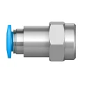 Festo Pneumatic Fitting Straight Threaded-to-Tube Adaptor Nickel-Plated Brass 6mm Push-in Female G1/8 14 bar QSF-1/8-6-B