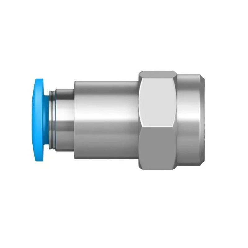 Festo Pneumatic Fitting Straight Threaded-to-Tube Adaptor Nickel-Plated Brass 6mm Push-in Female G1/8 14 bar QSF-1/8-6-B