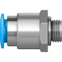 Festo Pneumatic Fitting QS Series 12mm Push-in Tube, Male G 1/4 Threaded Connection, Brass Nickel Finish QS-G1/4-12