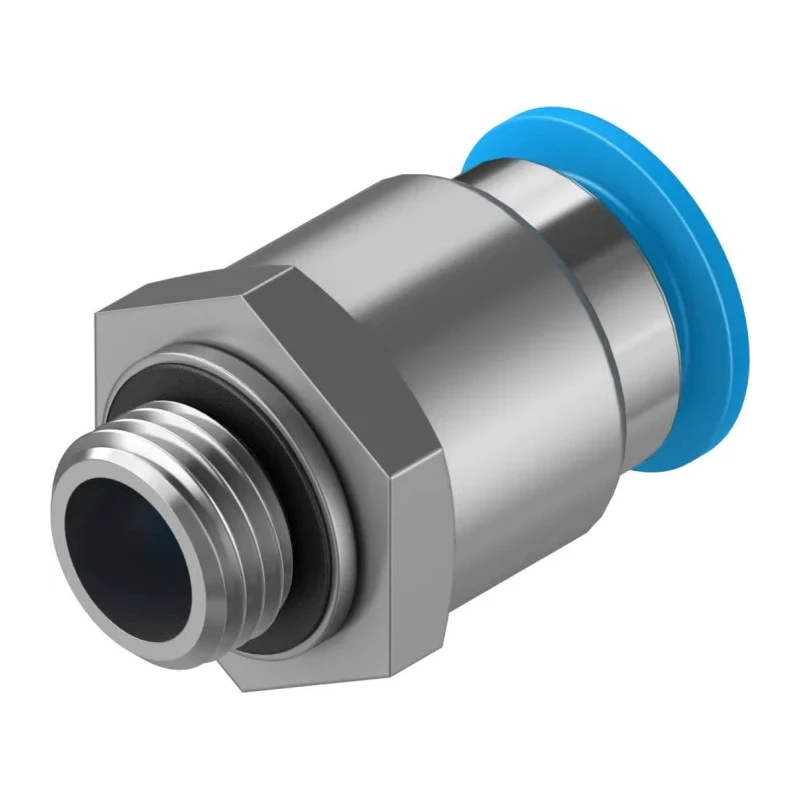 Festo Pneumatic Fitting QS Series 12mm Push-in Tube, Male G 1/4 Threaded Connection, Brass Nickel Finish QS-G1/4-12