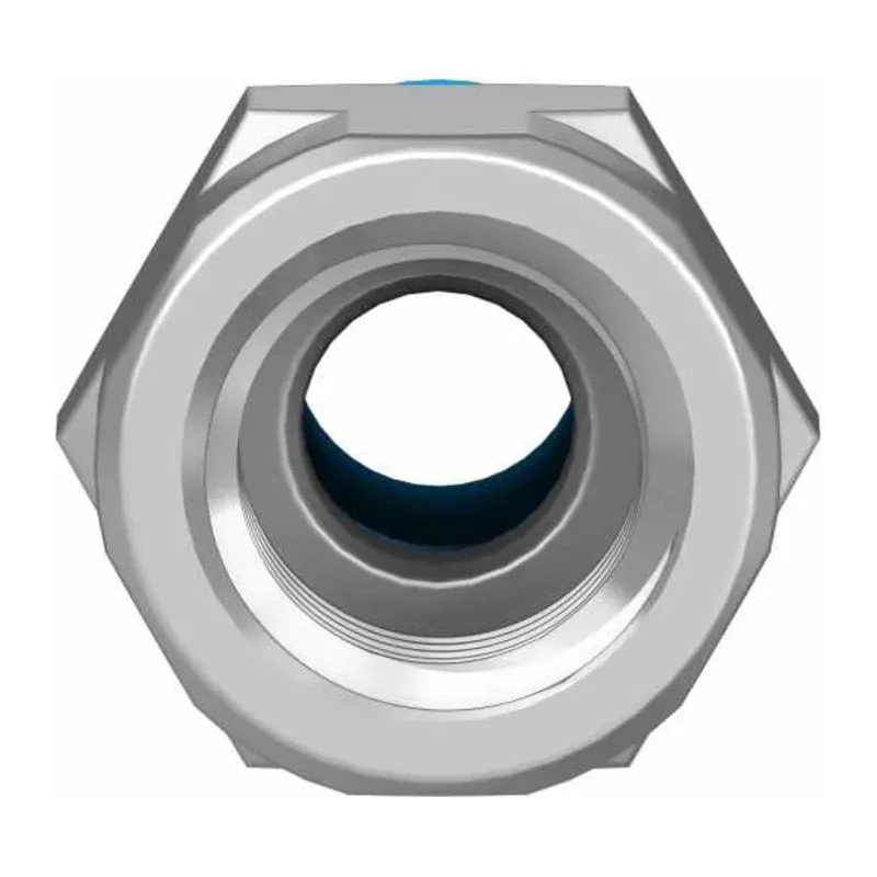 Festo Pneumatic Fitting QSF Series Brass 8mm Push-In, Female G 1/4 Threaded-to-Tube Nickel Finish QSF-1/4-8-B