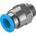Festo Pneumatic Fitting QS Series 10mm Push-in Tube, Male G1/4 Thread, Brass Nickel Finish QS-G1/4-10