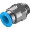 Festo Pneumatic Fitting QS Series 10mm Push-in Tube, Male G1/4 Thread, Brass Nickel Finish QS-G1/4-10