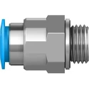 Festo Pneumatic Fitting QS Series 10mm Push-in Tube, Male G1/4 Thread, Brass Nickel Finish QS-G1/4-10