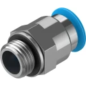 Festo Pneumatic Fitting QS Series 10mm Push-in Tube, Male G1/4 Thread, Brass Nickel Finish QS-G1/4-10