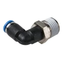 Festo Nickel Plated Brass Pneumatic Fitting Male R 1/4 in Thread, Push-in 4mm Tube Connection, 90° Elbow QSL-1/4-4