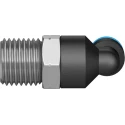Festo Nickel Plated Brass Pneumatic Fitting Male R 1/4 in Thread, Push-in 4mm Tube Connection, 90° Elbow QSL-1/4-4