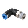 Festo Pneumatic Elbow Fitting, Nickel Plated Brass, Male Thread R 1/8 in to 4 mm Push-In, 90 Degree, Max 14 Bar QSL-1/8-4