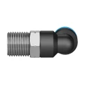 Festo Pneumatic Elbow Fitting, Nickel Plated Brass, Male Thread R 1/8 in to 4 mm Push-In, 90 Degree, Max 14 Bar QSL-1/8-4