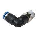 Festo Pneumatic Elbow Fitting, Nickel Plated Brass, Male Thread R 1/8 in to 4 mm Push-In, 90 Degree, Max 14 Bar QSL-1/8-4