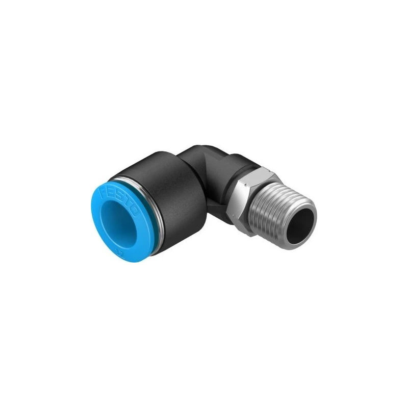 Festo Pneumatic Fitting Nickel Plated Brass Male Threaded-to-Tube R 1/4 in x 12mm Push-In QSL-1/4-12