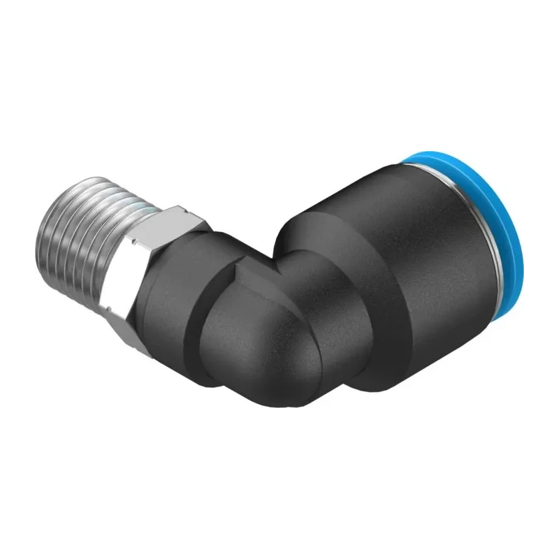 Festo Pneumatic Fitting Nickel Plated Brass Male Threaded-to-Tube R 1/4 in x 12mm Push-In QSL-1/4-12