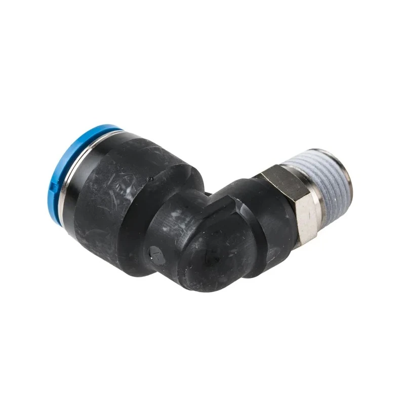 Festo Pneumatic Fitting Nickel Plated Brass Male Threaded-to-Tube R 1/4 in x 12mm Push-In QSL-1/4-12
