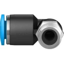 Festo Nickel Plated Brass Pneumatic Fitting Male R 1/8 in Threaded-to-Tube 6mm Push-in QSL-1/8-6
